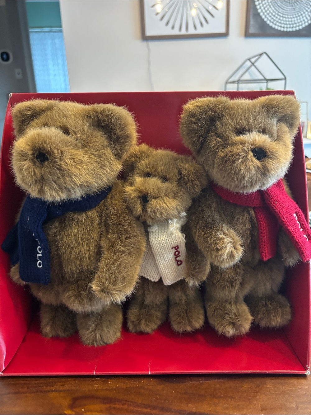 Ralph Lauren Vintage Polo Bear Set of 3 stuffed animals winter holiday 2001 READ